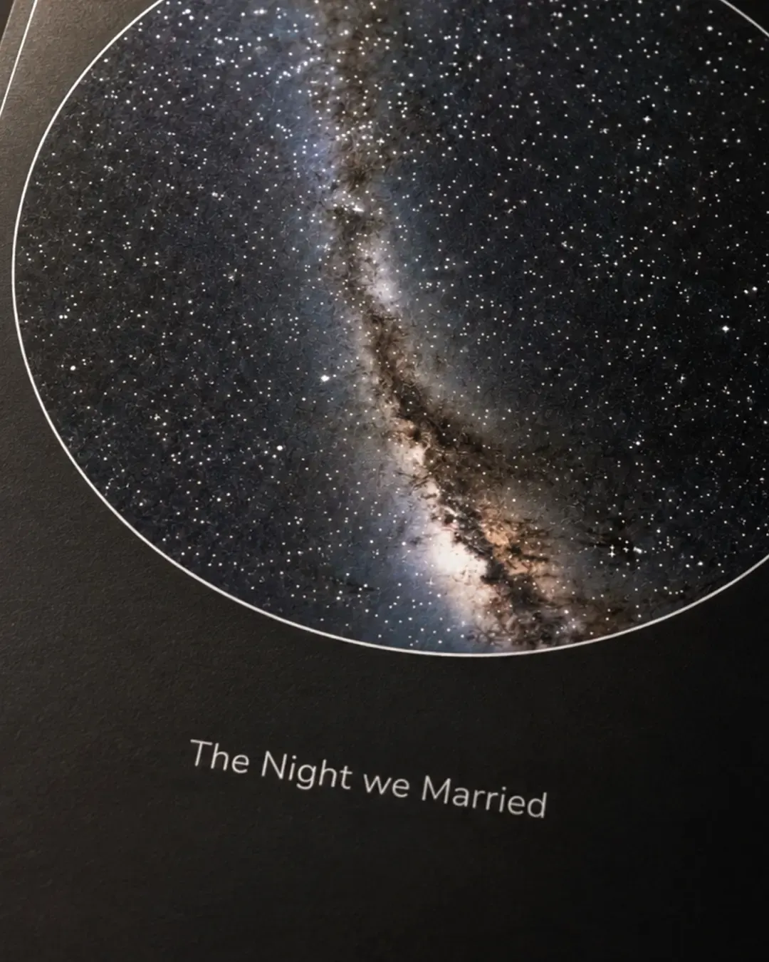 Close up of the Milky Way print detail, the night we married