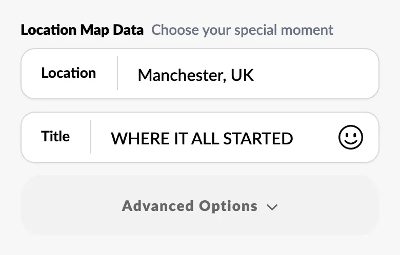 Location map search and title boxes