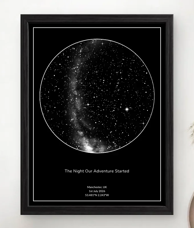 Live preview of a star map for Manchester